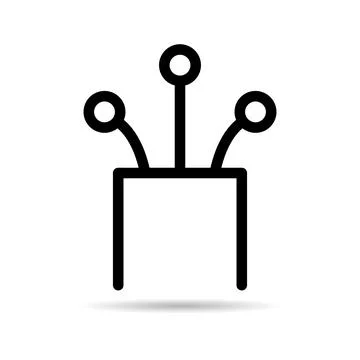 Optical cable shadow icon, technology information wire web network, digital i Stockillustratie