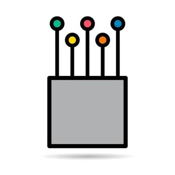 Optical cable shadow icon, technology information wire web network, digital i Stock Illustration