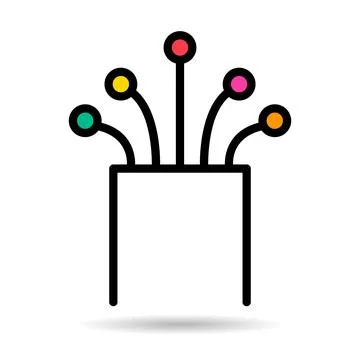 Optical cable shadow icon, technology information wire web network, digital i Stock Illustration