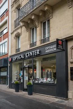 OPTICAL CENTER Logo View on Front Store Facade of french Shop with brand sign Stock Photos