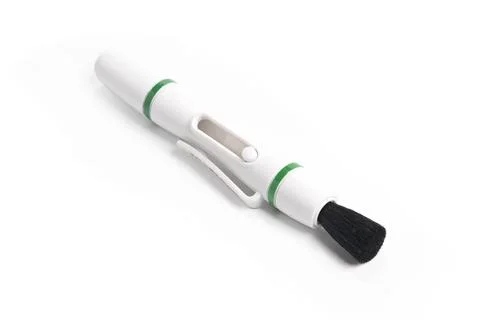Optical cleaning camera brush isolated on white background Stock Photos