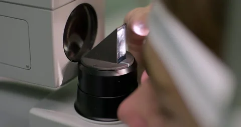 Optical coherence tomography of the eye. Close-up of ophthalmic examination of Video stock 154170258