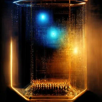 Optical computing or photonic computing, illustration Stock-Illustration