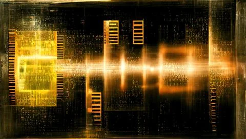 Optical computing or photonic computing, illustration Stock-Illustration