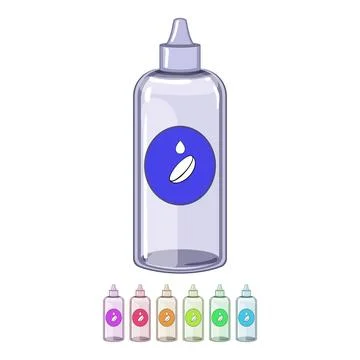 Optical contact lens solution cartoon vector graphic Stock Illustration