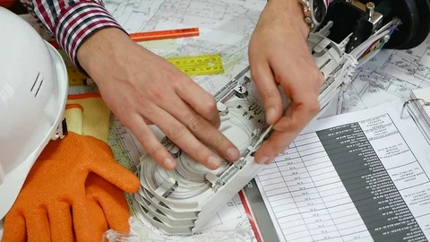 Optical coupling with colored fibers Stock Footage 73096538