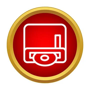 Optical disc drive icon reading digital media Stock Illustration