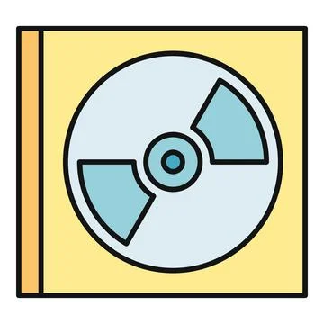 Optical disc in yellow software packaging icon イラスト素材