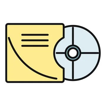 Optical disk and cardboard sleeve icon design Stock Illustration