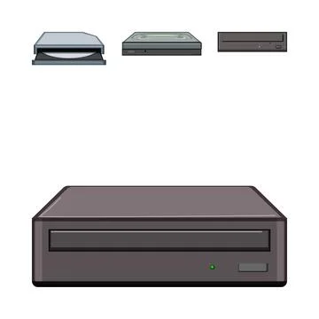 Optical disk drive for computer data storage Stock Illustration