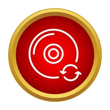 Optical disk icon symbolizing data looping and refresh Illustrazione stock