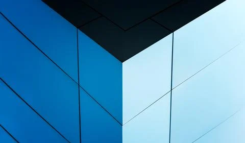 Optical effect perspective geometry blue surface cube Stock Photos