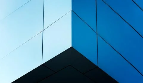 Optical effect perspective geometry blue surface cube Stock Photos