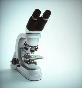 Optical Electron Microscope with Clipping Path Stock Illustration
