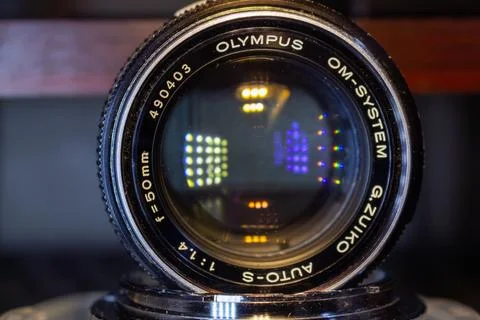 The optical element showcases a fascinating interplay of classic craftsmanship Stock Photos