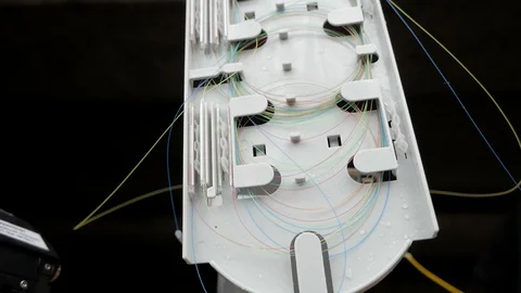 Optical equipment for Internet communication Stock Footage 126948211