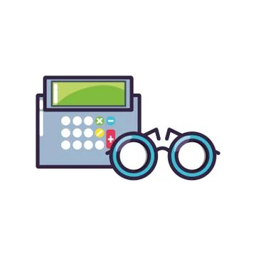 Optical eyeglasses with math finance Stock Illustration