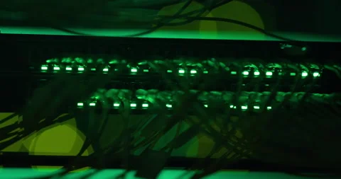 Optical Fiber Cable Connected to Cloud Data Center Stock Footage 156340805