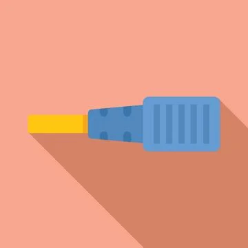 Optical fiber cable connecting into network switch in flat design 库存插图