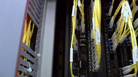 Optical Fiber Cable Connector Activity Indicator Blinking 库存影片 83733731