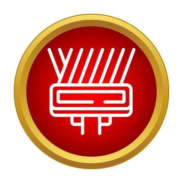 Optical fiber cable connector technology gold icon Stock Illustration