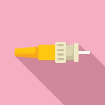 Optical fiber cable connector transmitting data signal with long shadow Stock Illustration