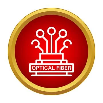 Optical fiber cable icon representing data transmission technology Stock Illustration