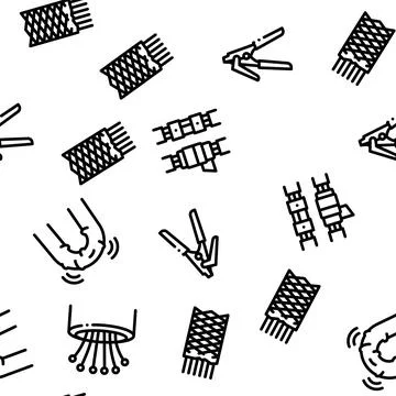 Optical Fiber Cable Seamless Pattern Vector Stock Illustration