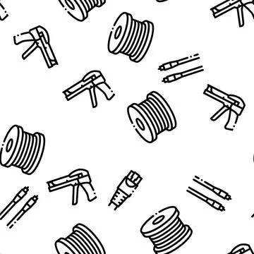 Optical Fiber Cable Seamless Pattern Vector Stock Illustration