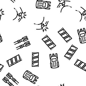 Optical Fiber Cable Seamless Pattern Vector Stock Illustration