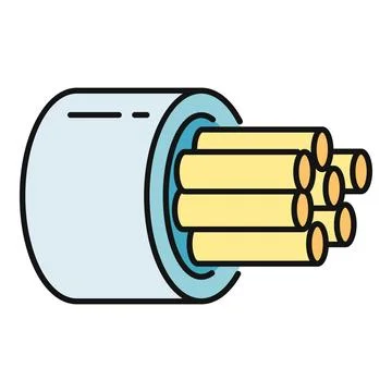 Optical fiber cable showing communication technology connectivity Stock Illustration