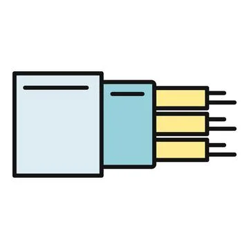 Optical fiber cable transmitting fast data connection icon Stock Illustration