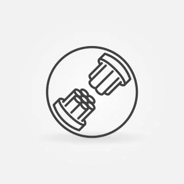 Optical Fiber in circle vector concept icon in outline style Stock Illustration