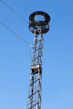 Optical fiber communication tower Stock Photos