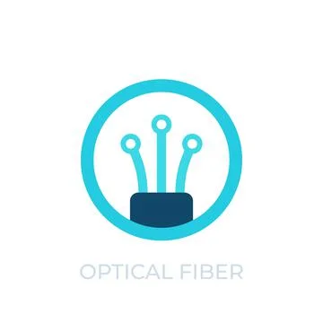Optical fiber icon, vector logo on white Stock Illustration
