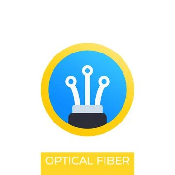 Optical fiber icon, vector logo design Stock Illustration