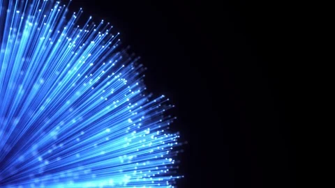 Optical fiber sheaf abstract motion background. Glowing bundle of Optic cables Stock Footage 124997978