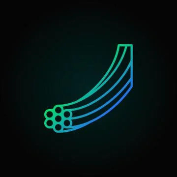 Optical fiber vector colored line icon on dark background Stock Illustration
