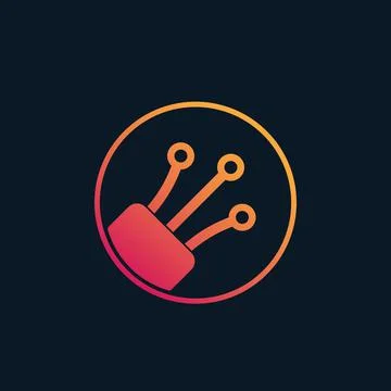 Optical fiber vector logo Stock Illustration