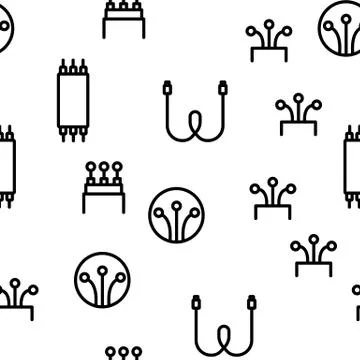 Optical Fiber Vector Seamless Pattern Stock Illustration
