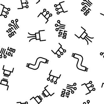 Optical Fiber Vector Seamless Pattern Stock Illustration