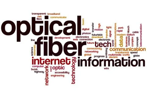 Optical fiber word cloud Stock Illustration