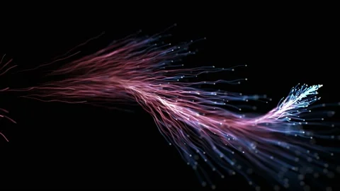 Optical Fibers Particles Flow Element Stock Footage 140091770