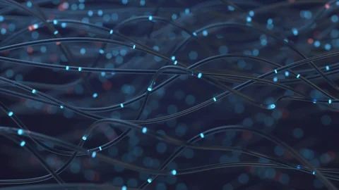 Optical Fibers Transmitting Data Concept Stock Footage 109568336