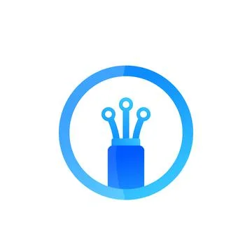 Optical fibre, bandwidth vector icon Stock Illustration