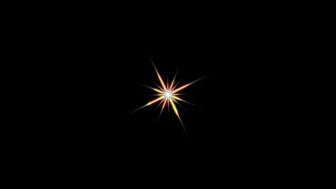 Optical Flare Flash Effect on Black Screen Shiny Star Overlay 4K Video Effect Stock Footage 289684662