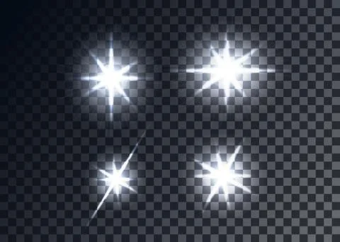 Optical flares, transparent background Stock Illustration