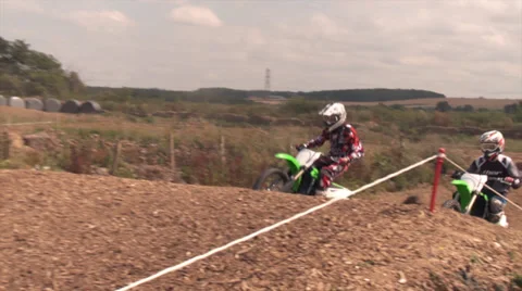 Optical flowed motorcross jump Stock Footage 27870690