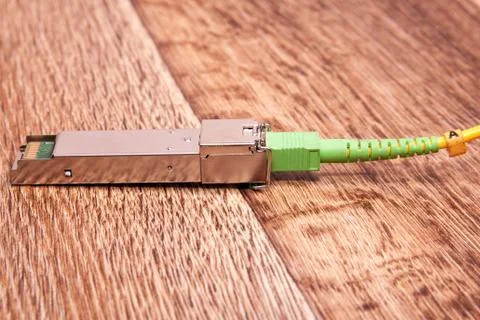 Optical gigabit SFP module for network Stock Photos