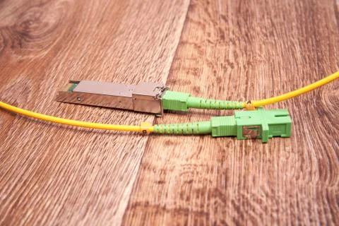 Optical gigabit SFP module for network Stock Photos